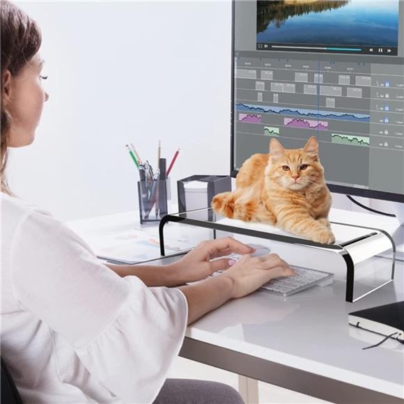 Acrylic Monitor Stand, Large Size Monitor Riser/Computer Stand - Picture 6 of 6